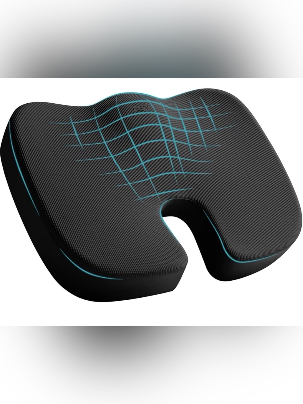 Skechers Black Memory Foam Seat Cushion with Teal Accents